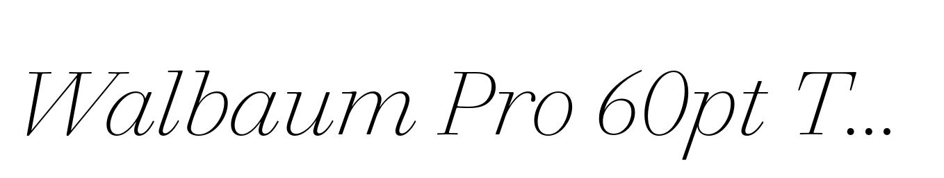 Walbaum Pro 60pt Thin Italic